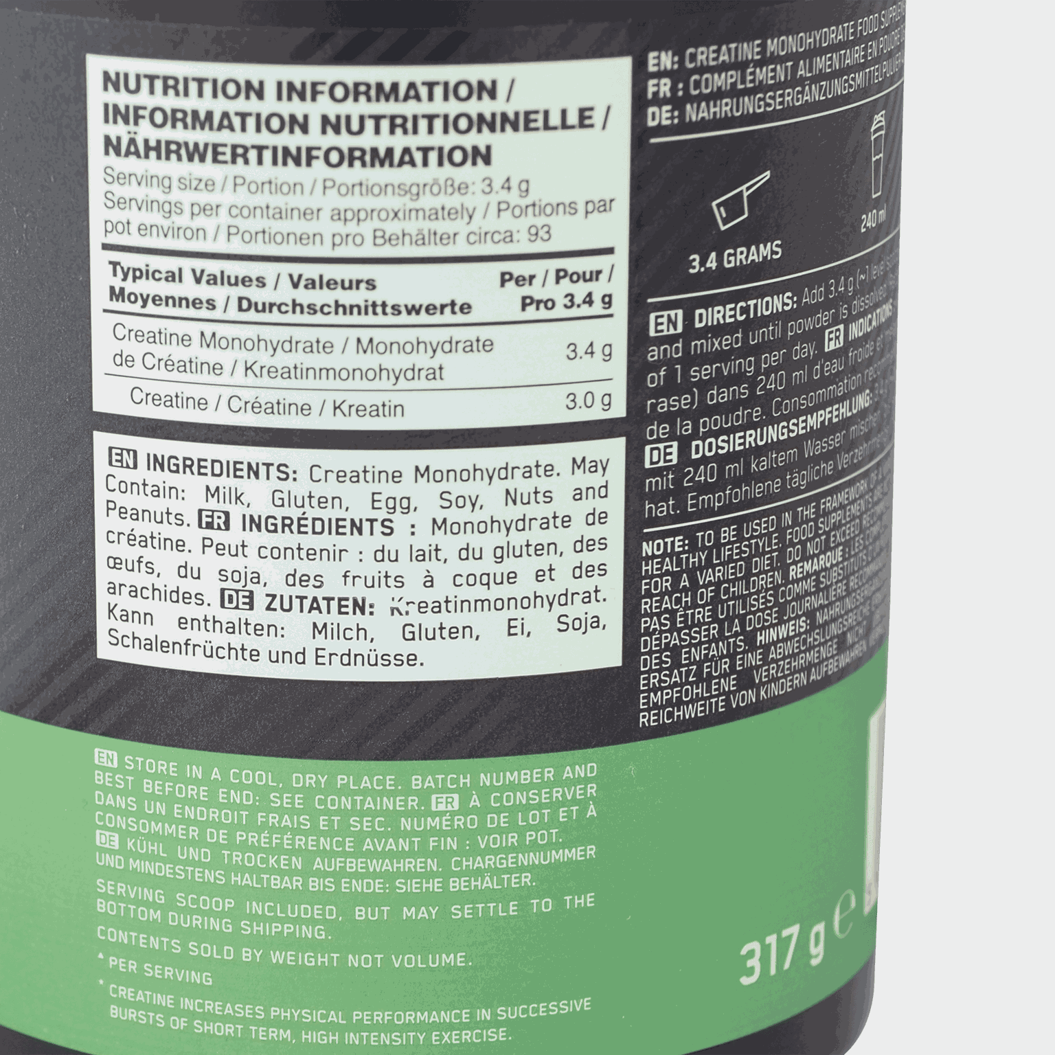  Kreatin 317 g, étrend-kiegészítő -