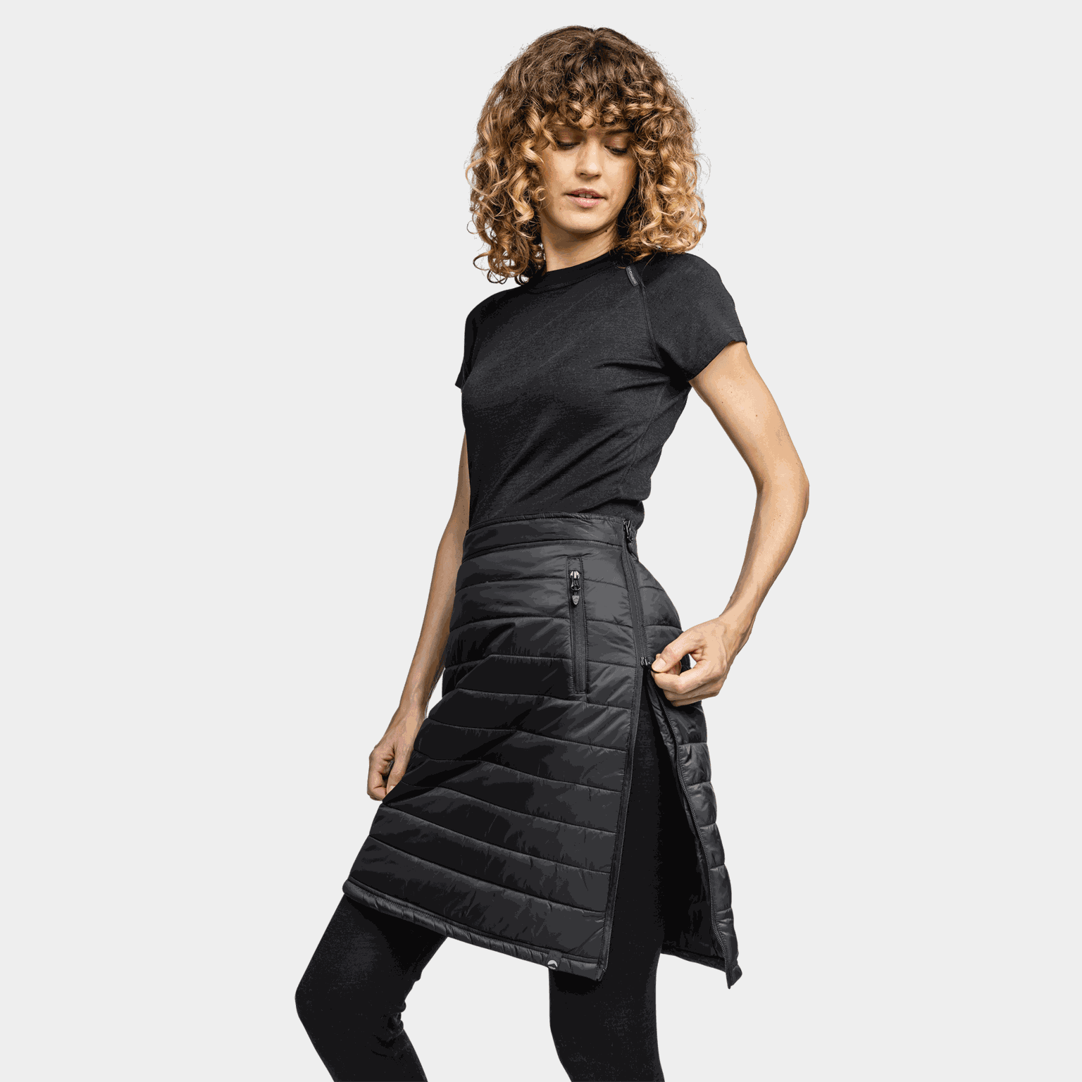 Keitele Padded Skirt, isolasjonsskjørt, dame - Svart