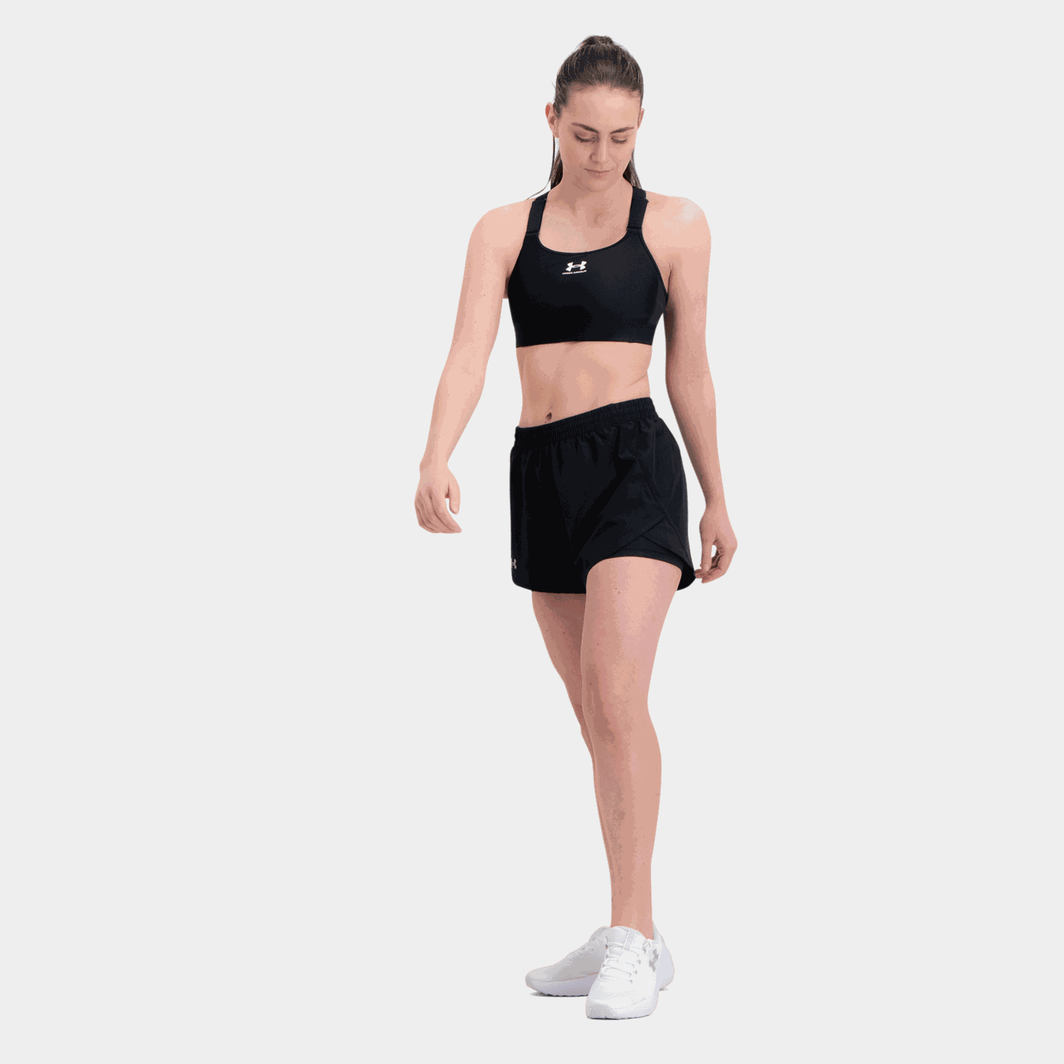 HeatGear High, sports-BH, dame - Svart