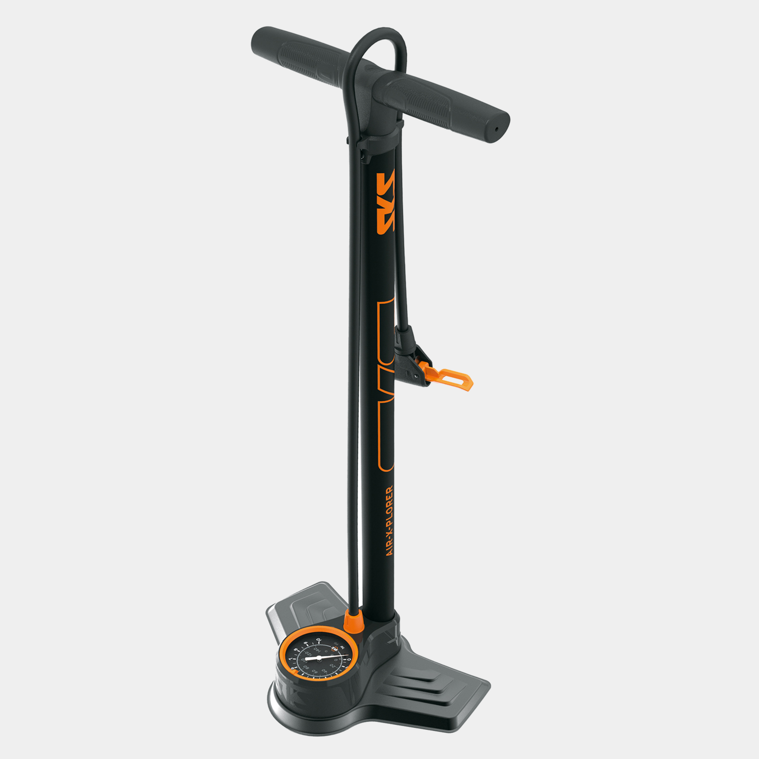 Pompka rowerowa nożna AIR X-PLORER 10.0 – czarna
