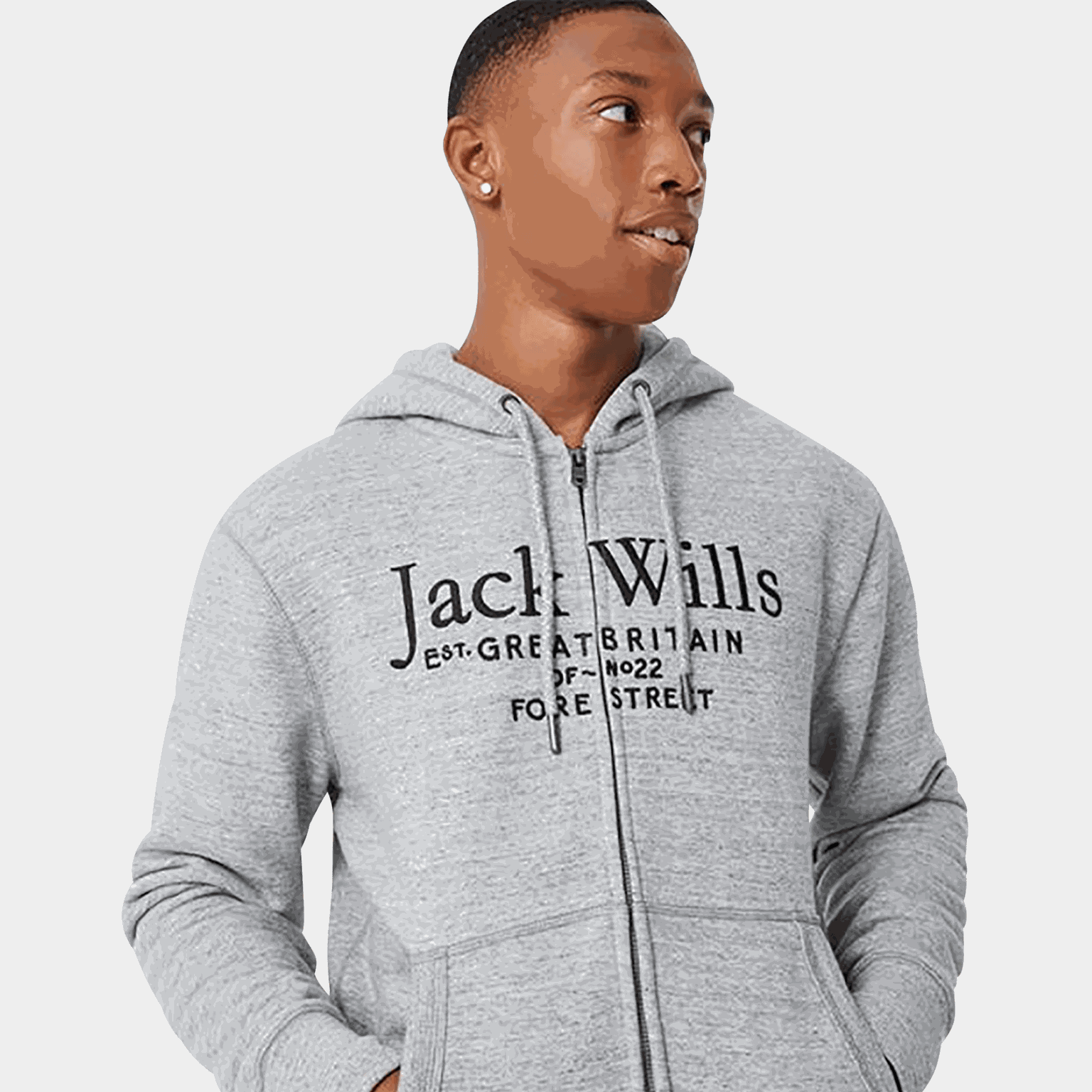  Giacca con cappuccio e zip da uomo Pinebrook - Grigio