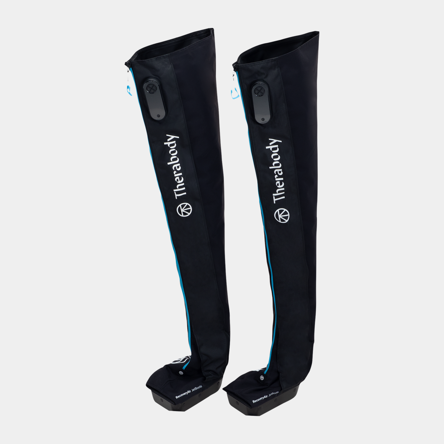 Botas de compressão unissex Therabody Recoveryair Jetboots com sistema de compressão de ar integrado - pretas