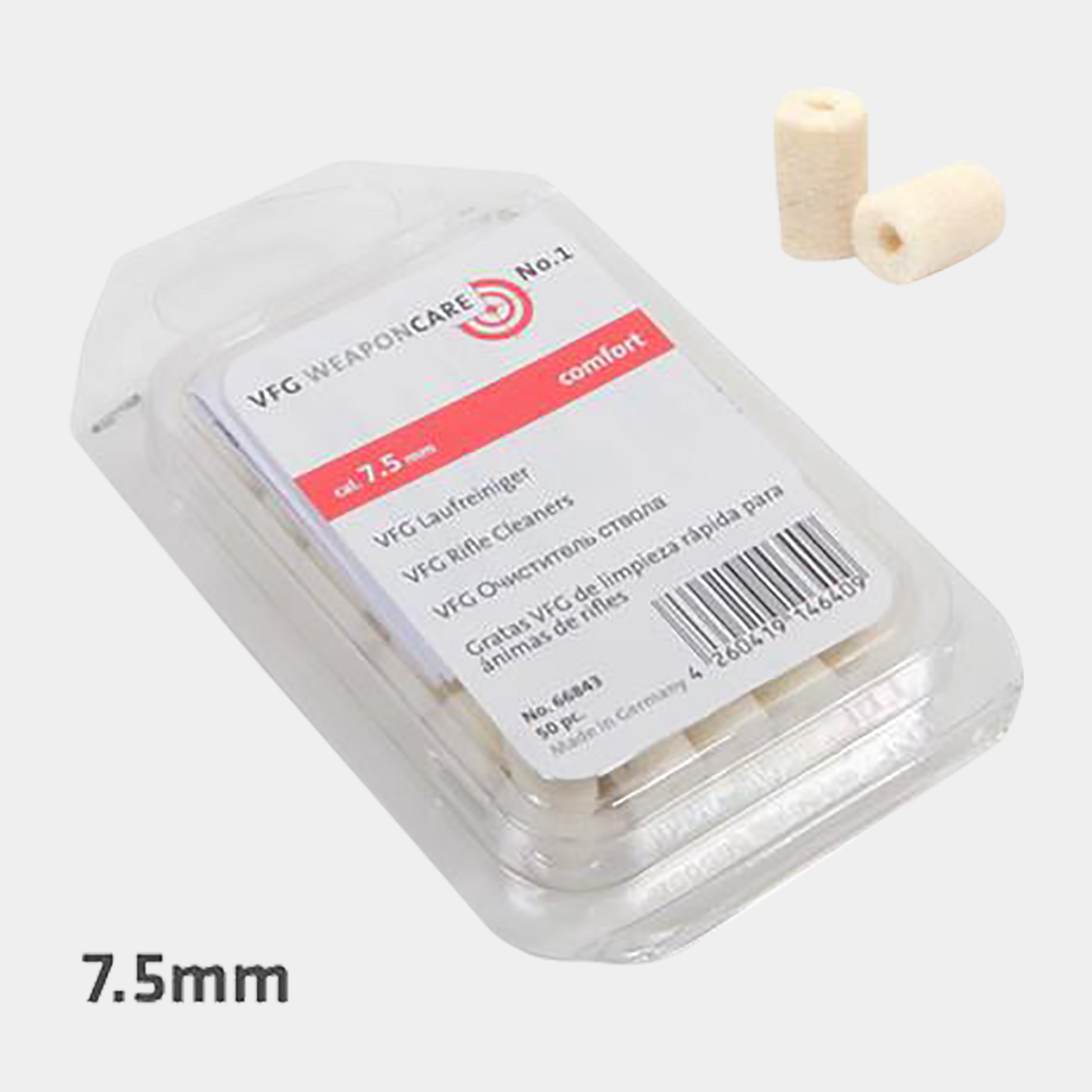 VFG Pussepropper kal 7,5 mm/.30 50-pakn, pussepropper - Svart