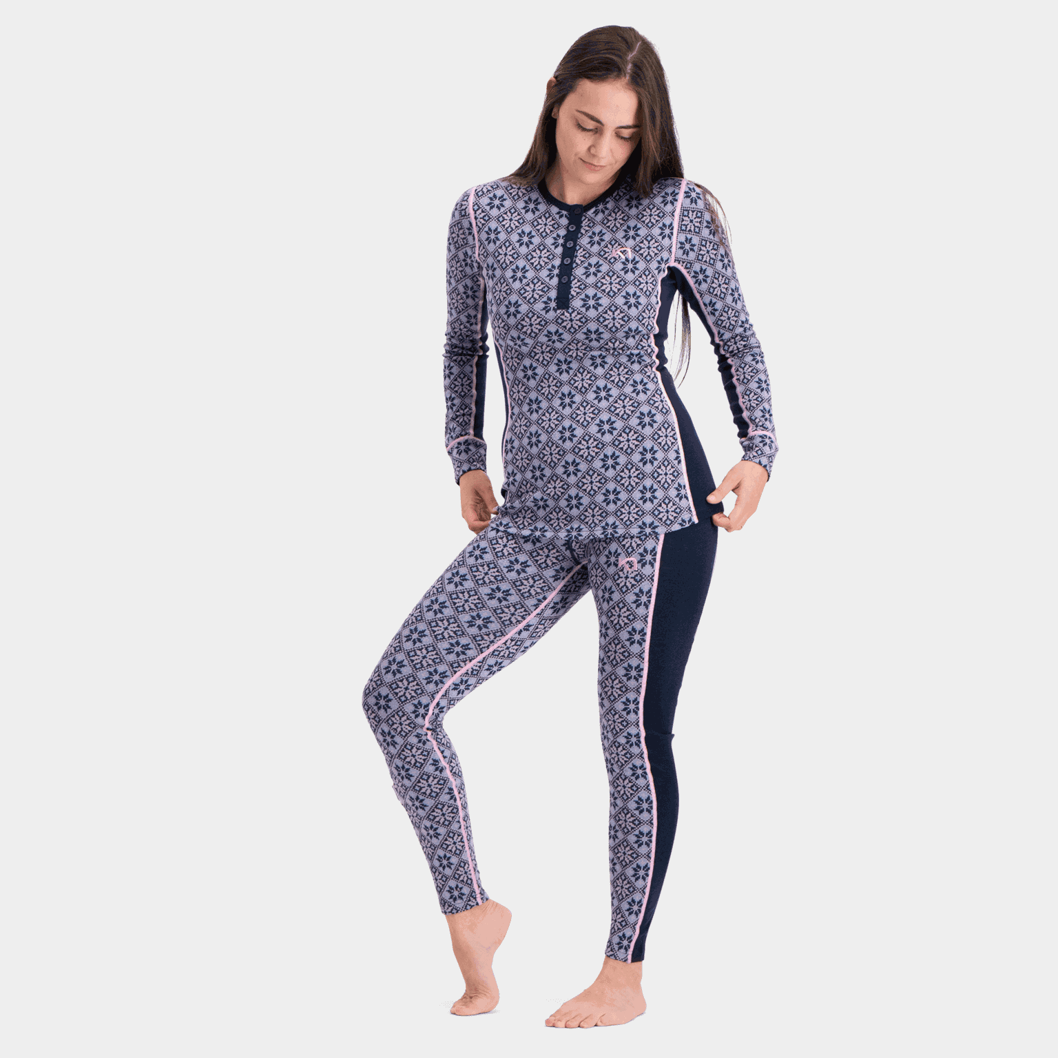 Roze lange broek met hoge taille voor dames