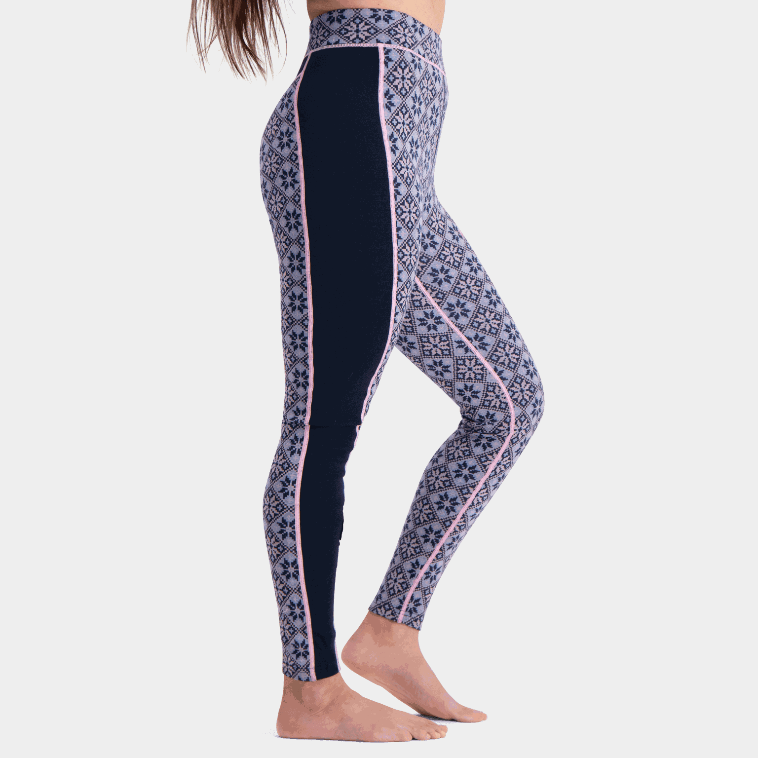 Roze lange broek met hoge taille voor dames