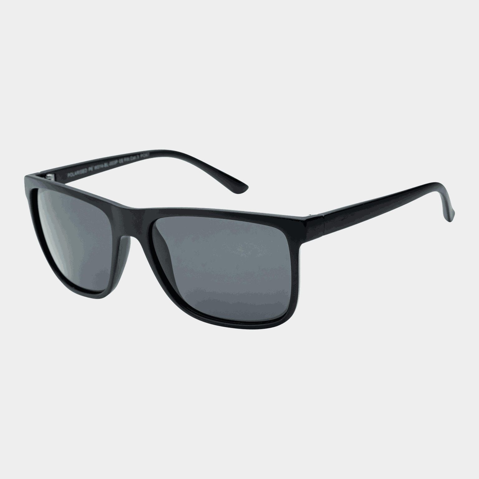 014 Waye Polarized Matt Black With Polarized Smoke Lens, solbriller, unisex - Svart