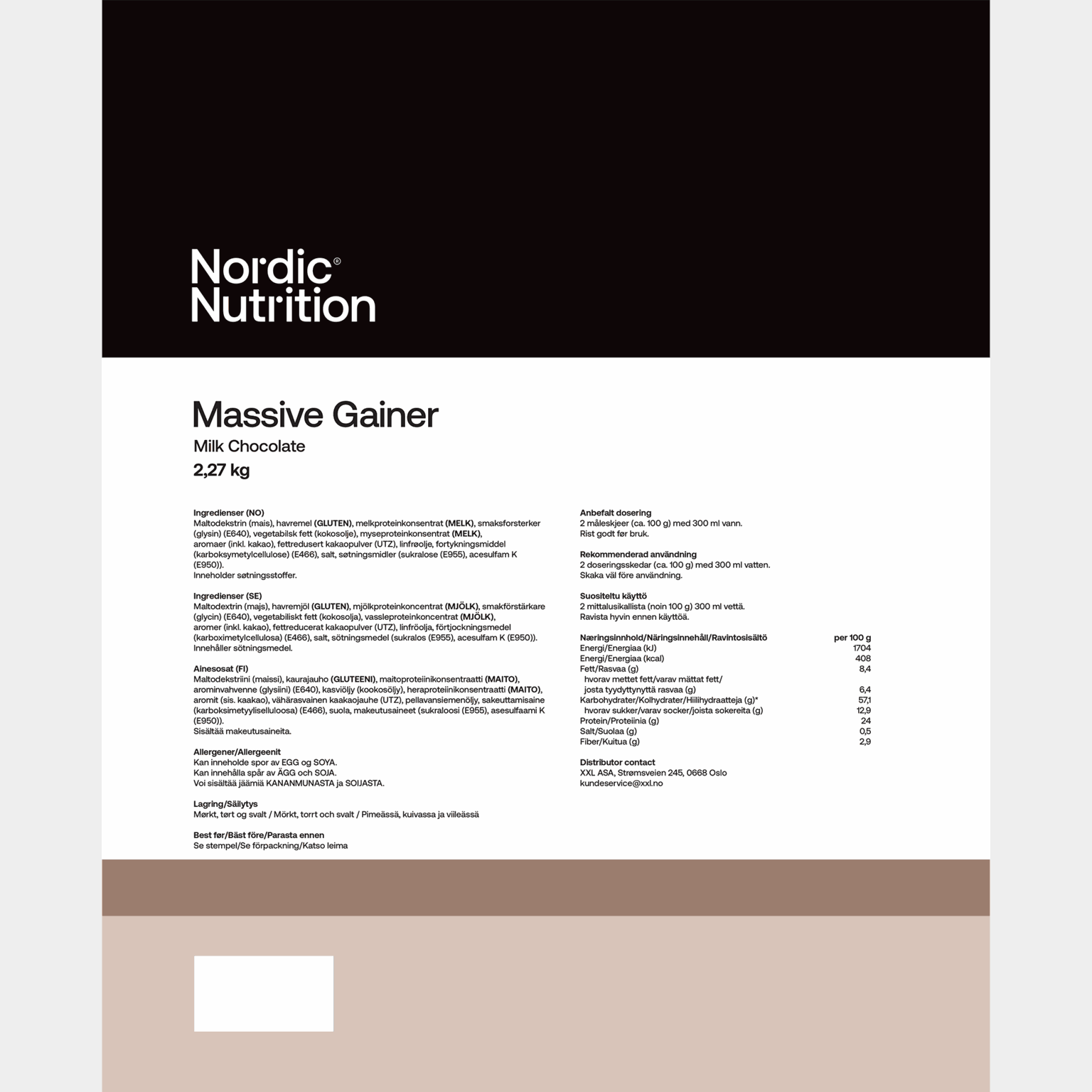 Massive Gainer - Chocolate 2270 g, Proteína em pó -