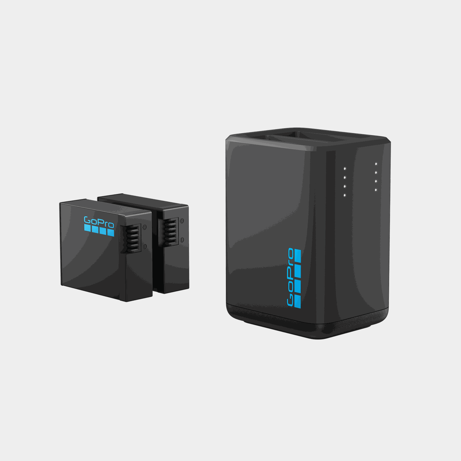 Carregador duplo de baterias GoPro, carregador duplo de baterias GoPro Enduro - Preto