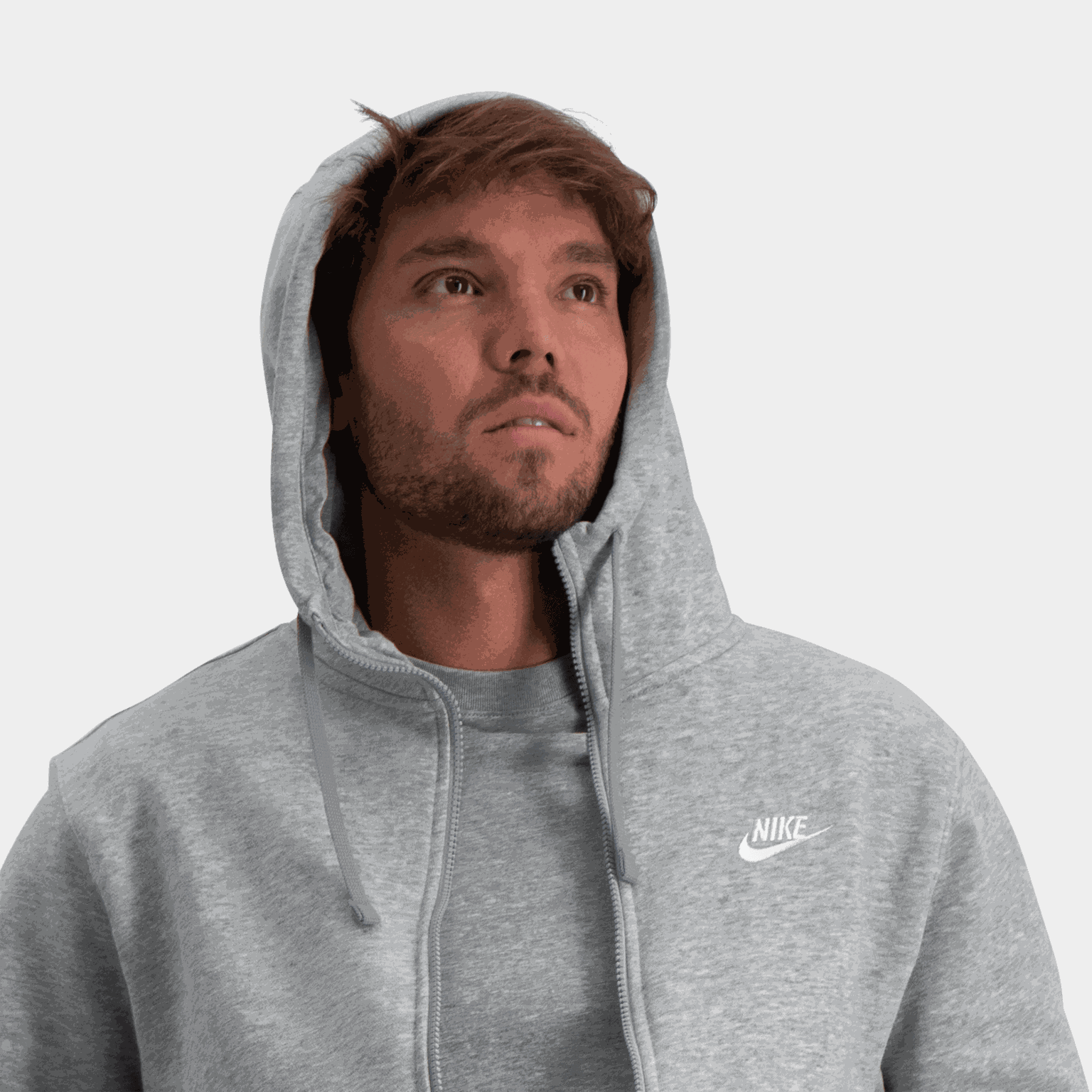  Herensweatshirt met rits en clubpasvorm.
