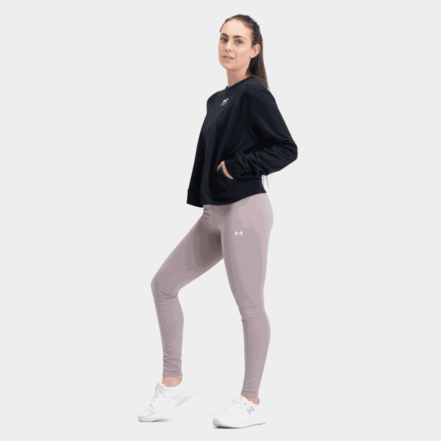 Rival dames fleece trui met ronde hals - zwart