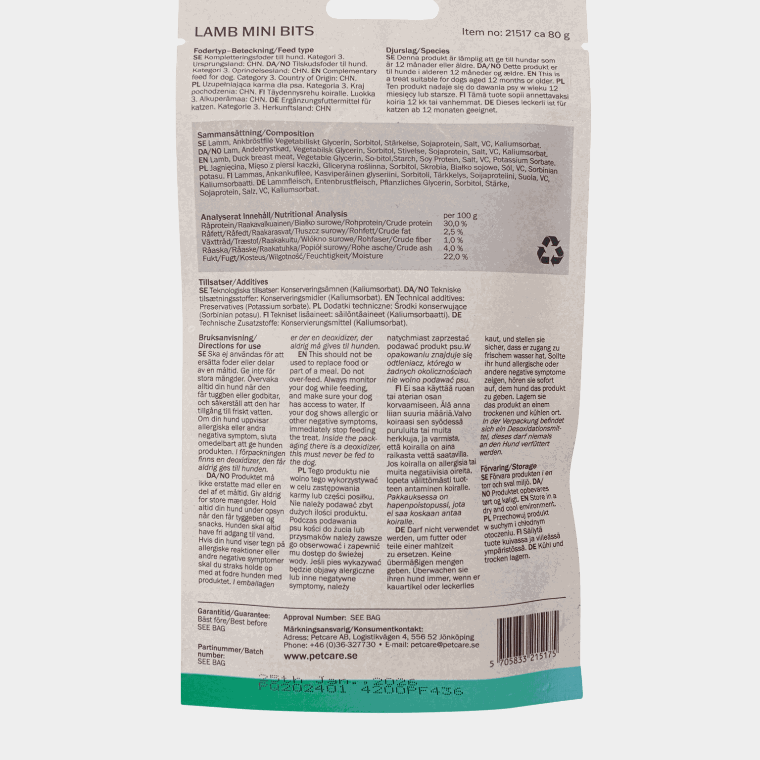 Mini Bits Lamb 80g, przekąski dla psów -