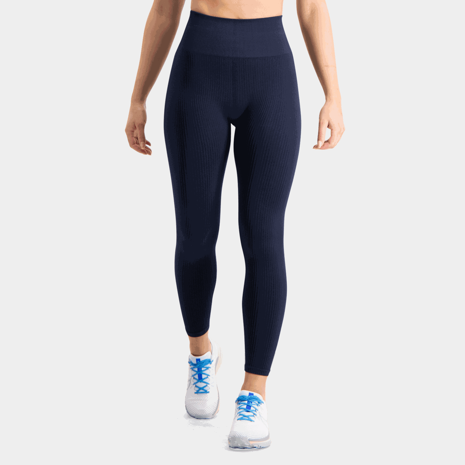  Leggings sans coutures et légers, leggings de sport, femme – bleu foncé