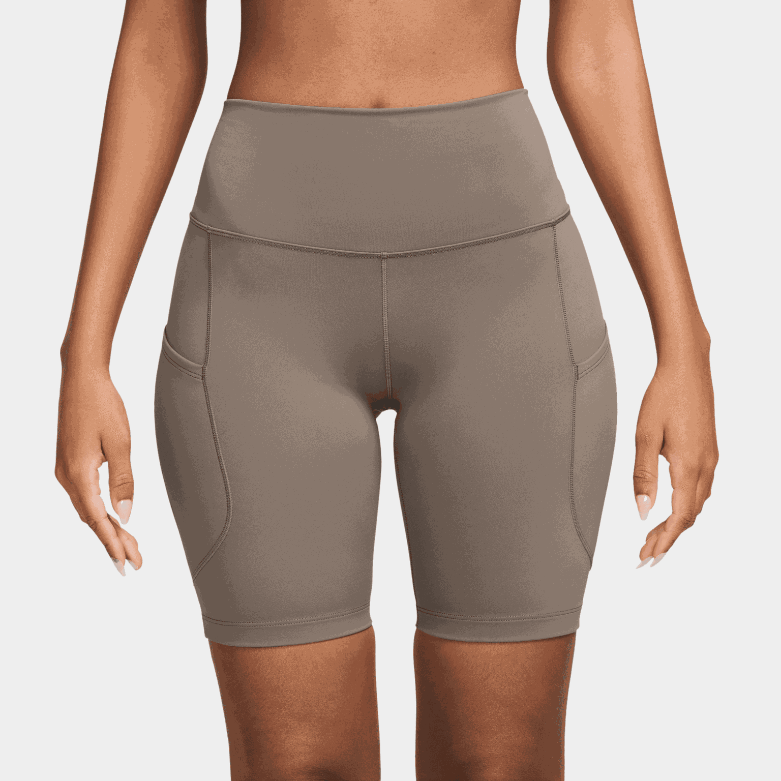 Damskie spodenki rowerowe Dri-FIT z wysokim stanem, długości 20 cm, idealne na trening.