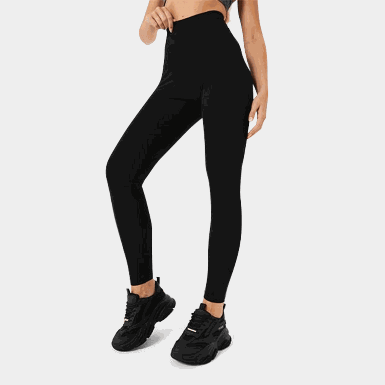 High Waist Legging, tights, dame - Svart