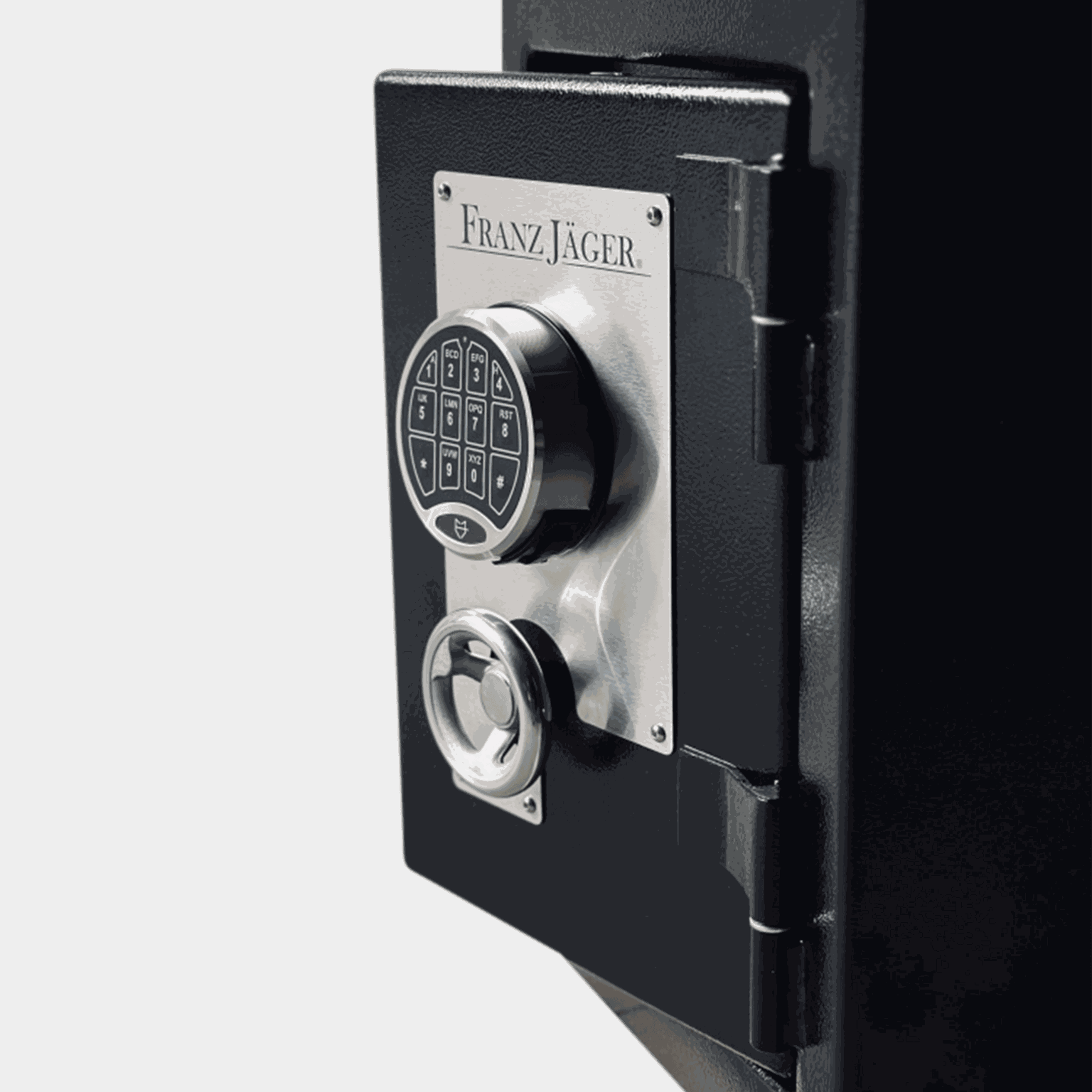  Armário de segurança compacto Franz Jäger e armário de segurança sem escavação com fechadura digital de combinação - Preto
