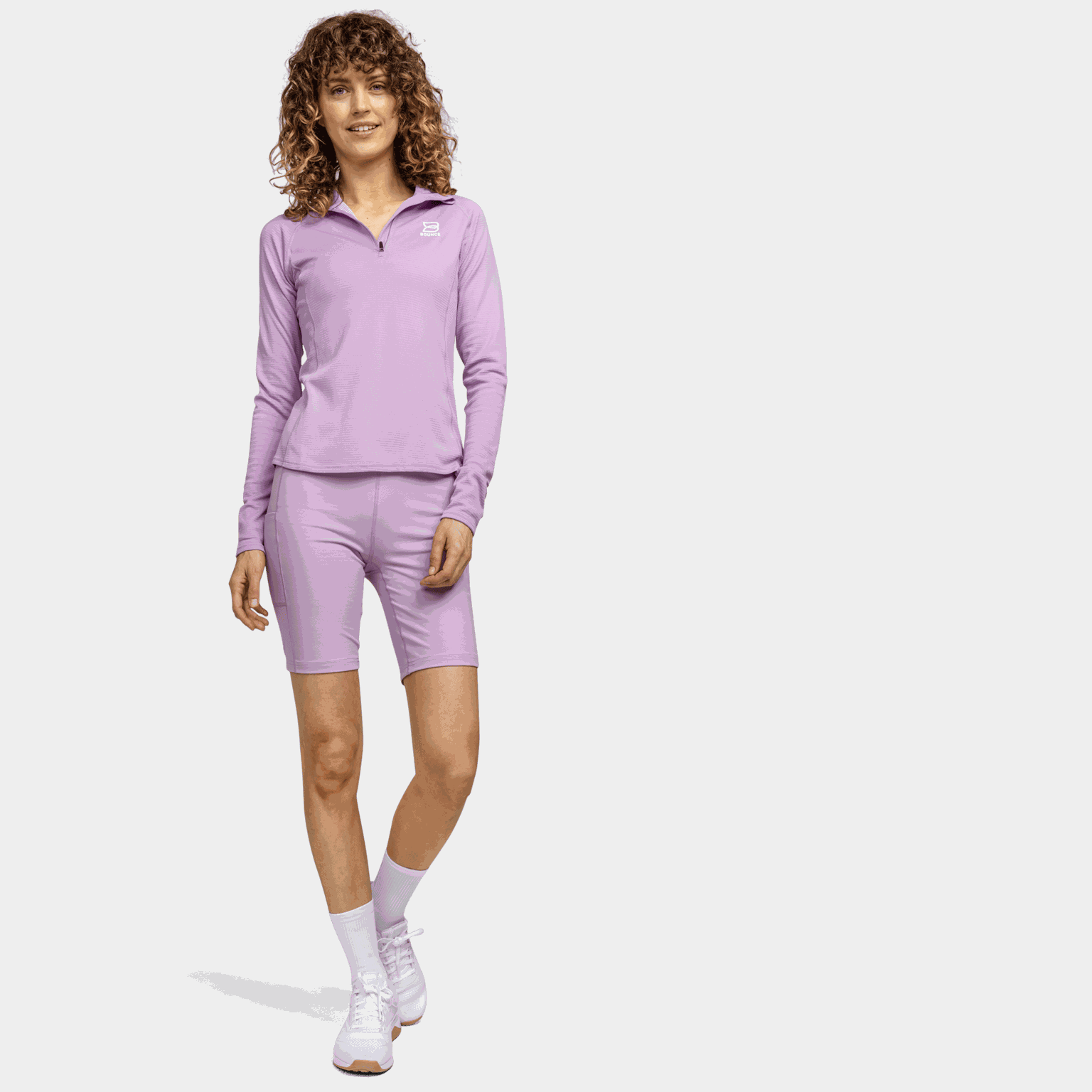  Pull d'entraînement demi-zip brossé pour femme
