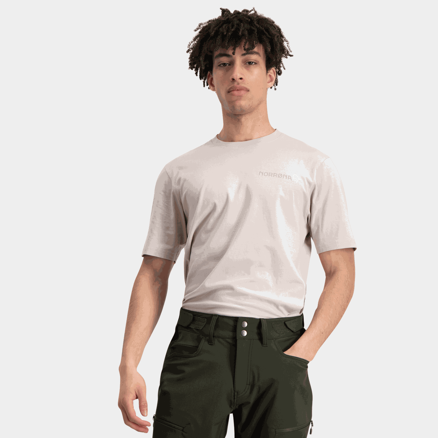  Camiseta de algodão bicolor /29, Camiseta masculina
