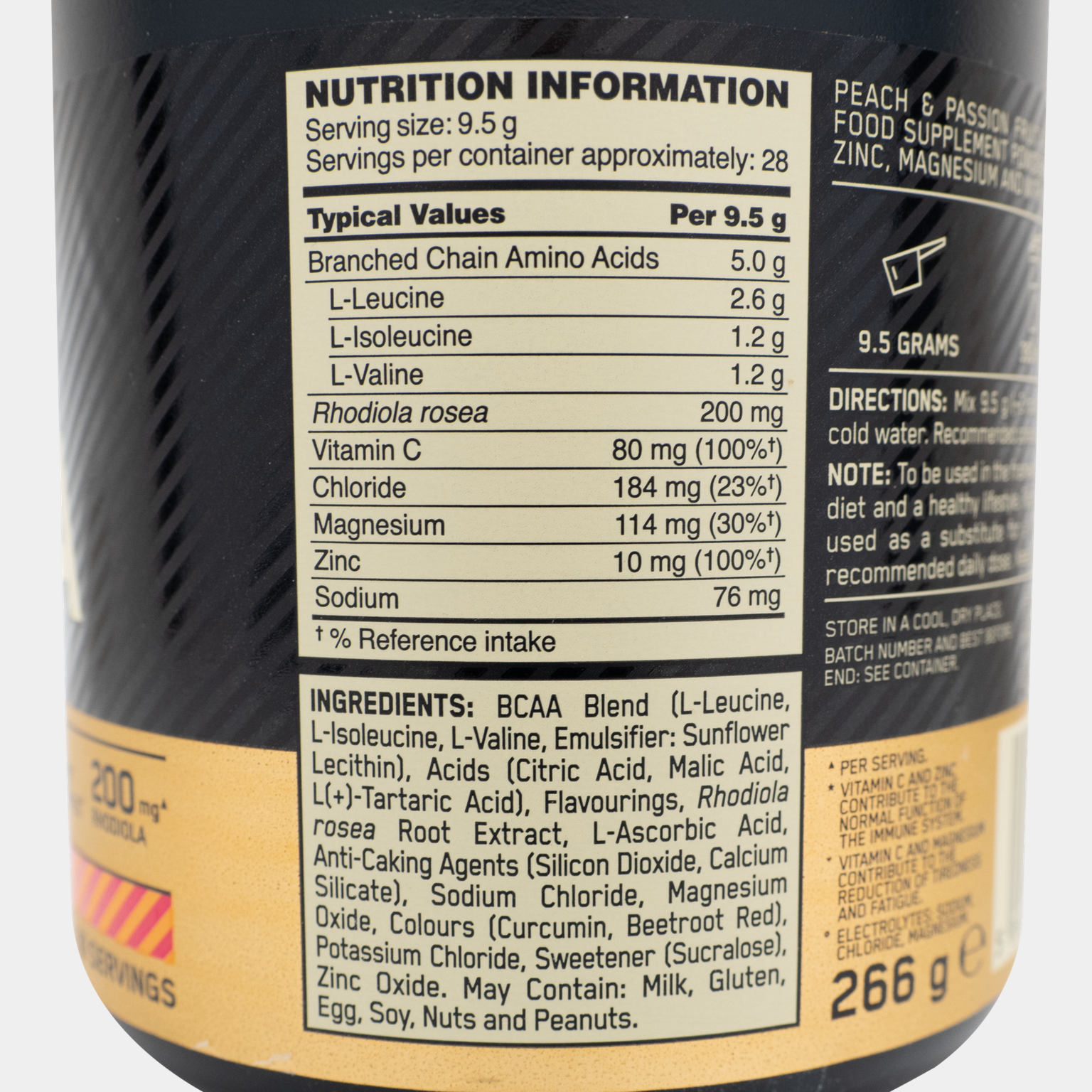 Gold Standard BCAA 266 g, doplněk stravy