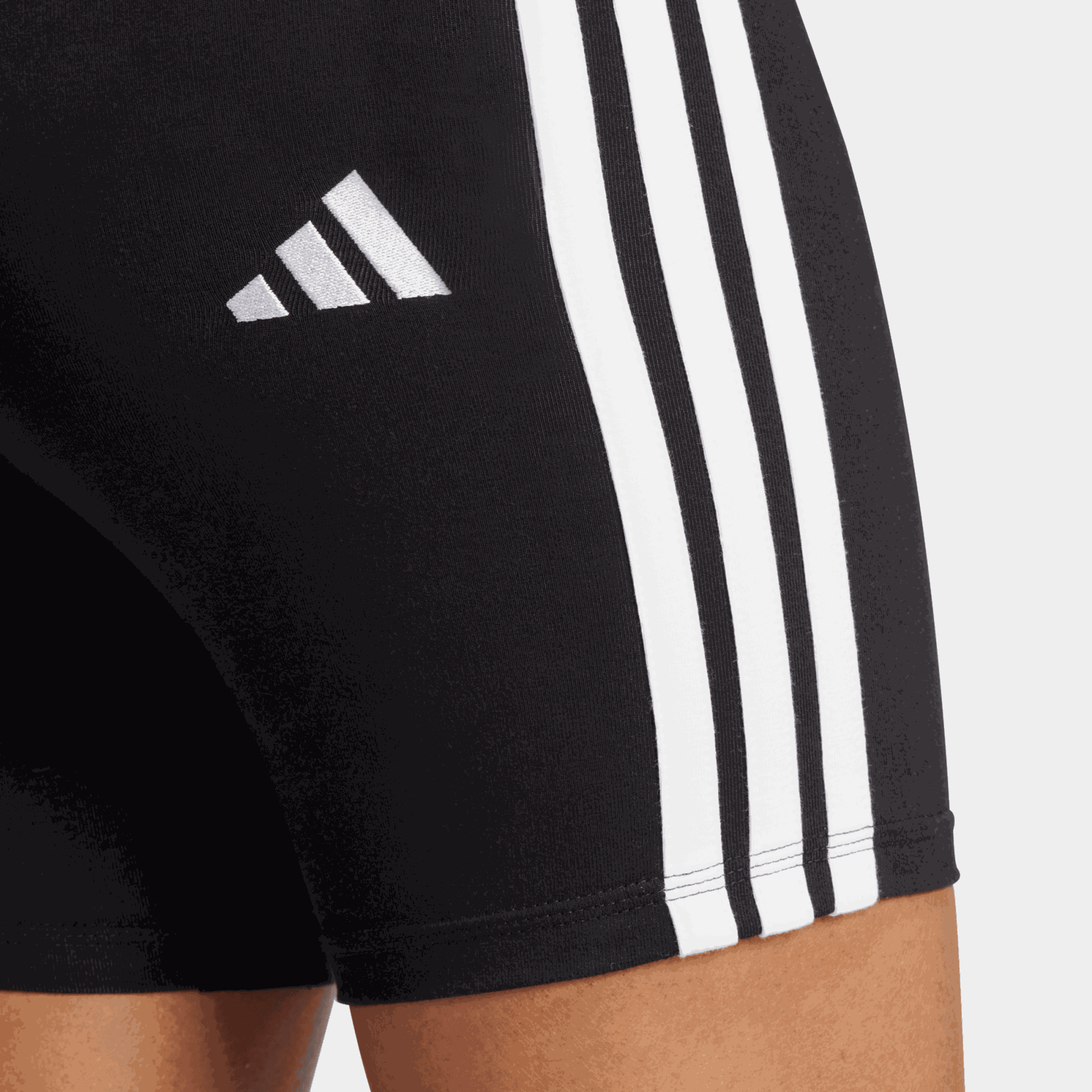  Pantaloncini da ciclismo a vita alta Essentials 3-Stripes, da donna - Neri