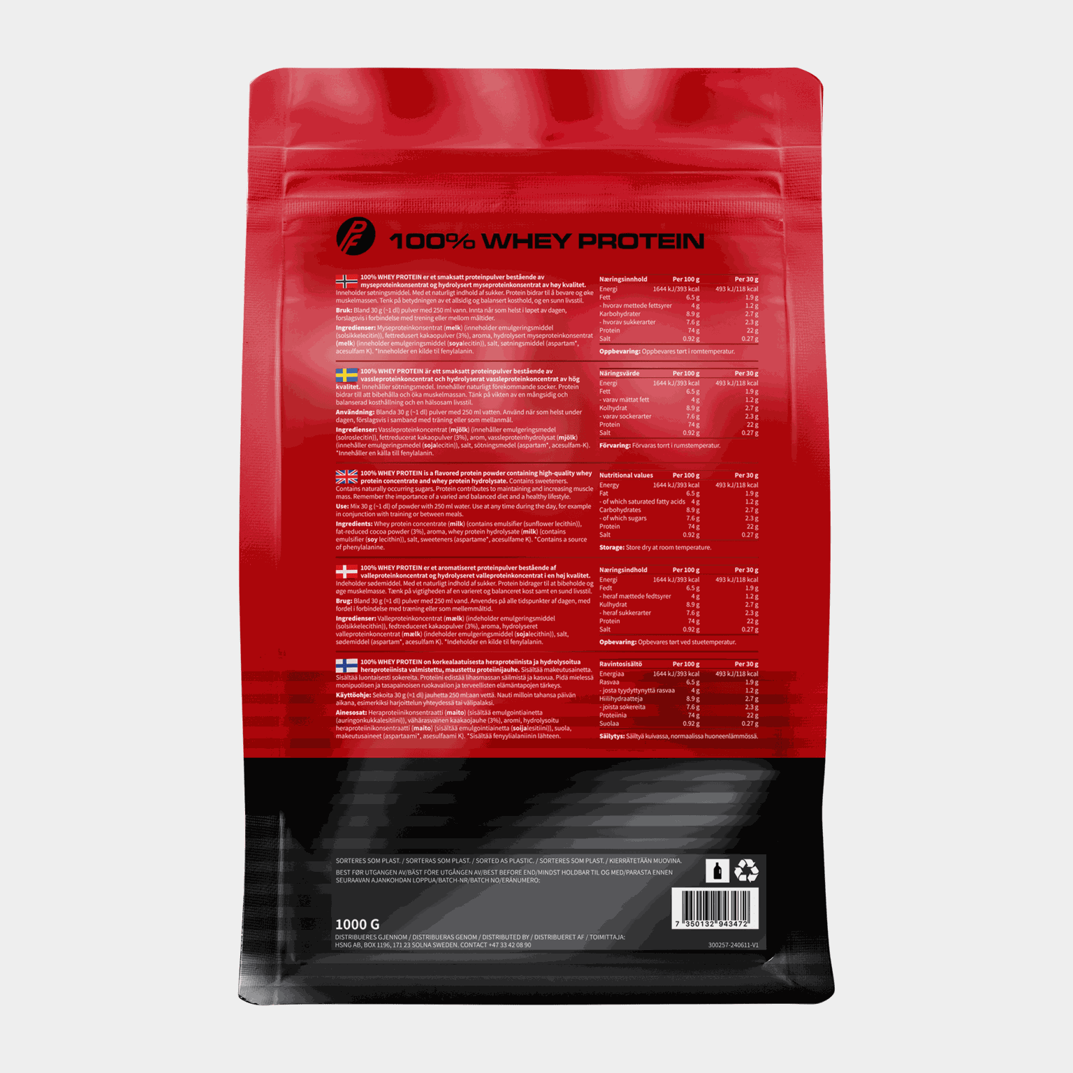  100% tisztaságú tejsavófehérje, 1 kg -