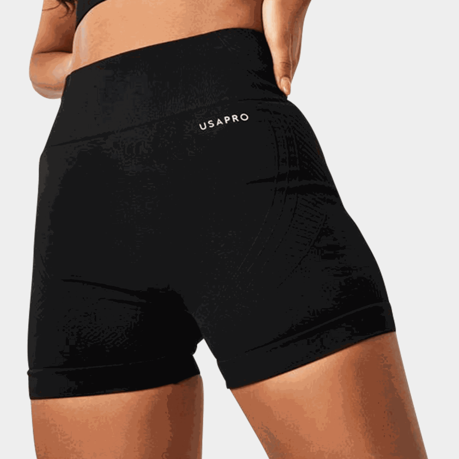 Pantaloncini senza cuciture da 7,6 cm, pantaloncini da allenamento, da donna – neri