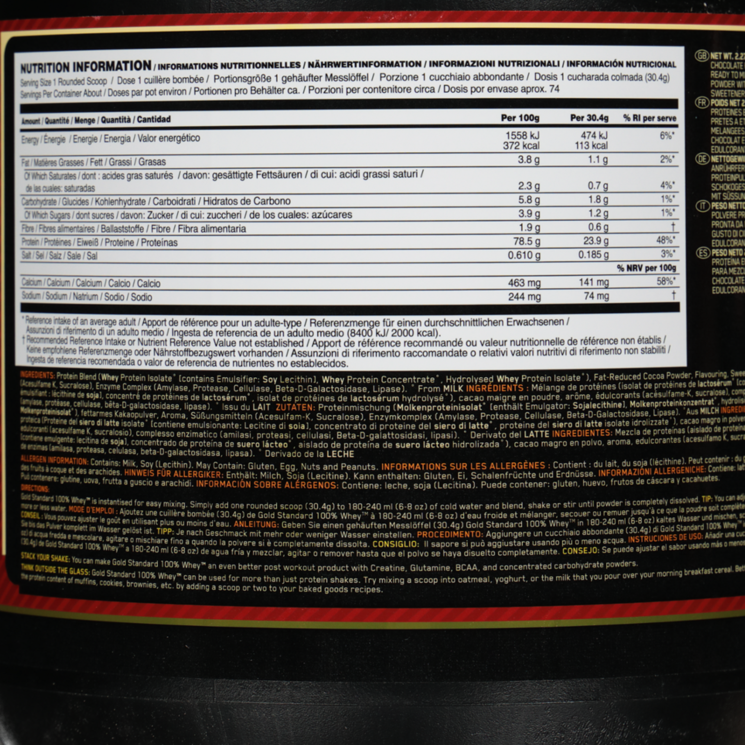  Gold Standard 100% proszek białkowy serwatkowy 2270 g