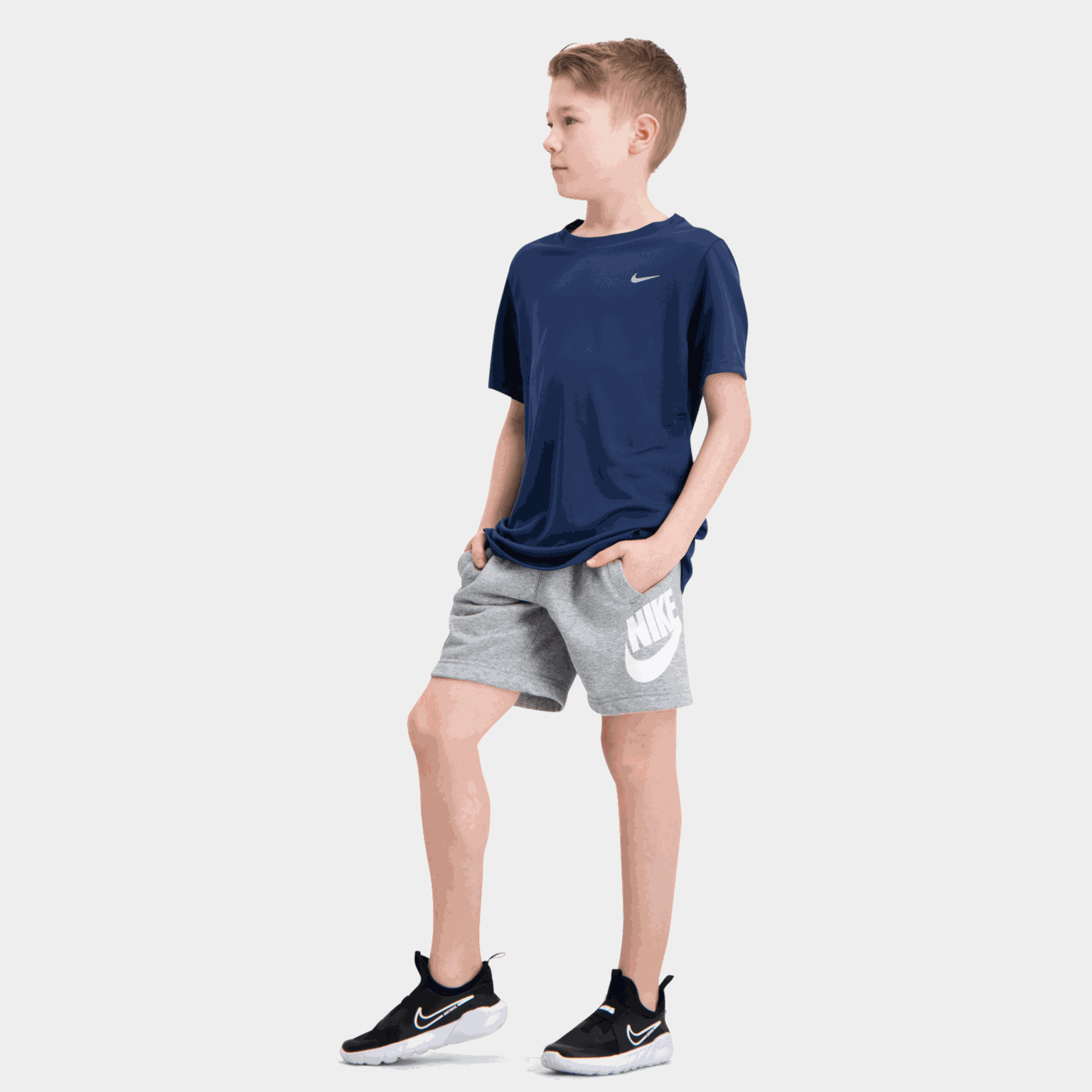 Nike Club Fleece French Terry Shorts, junior - Grå