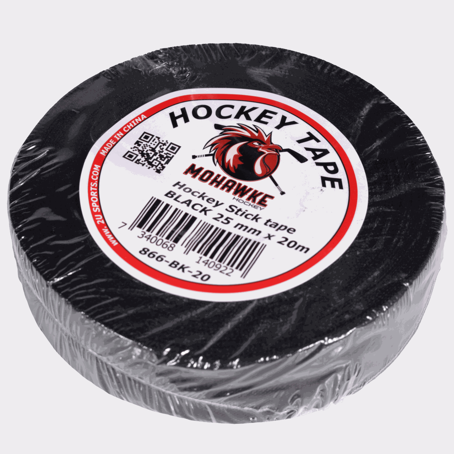 Mohawke Cloth Hockey Tape, 25 mm x 20 m, hockeytape - Svart