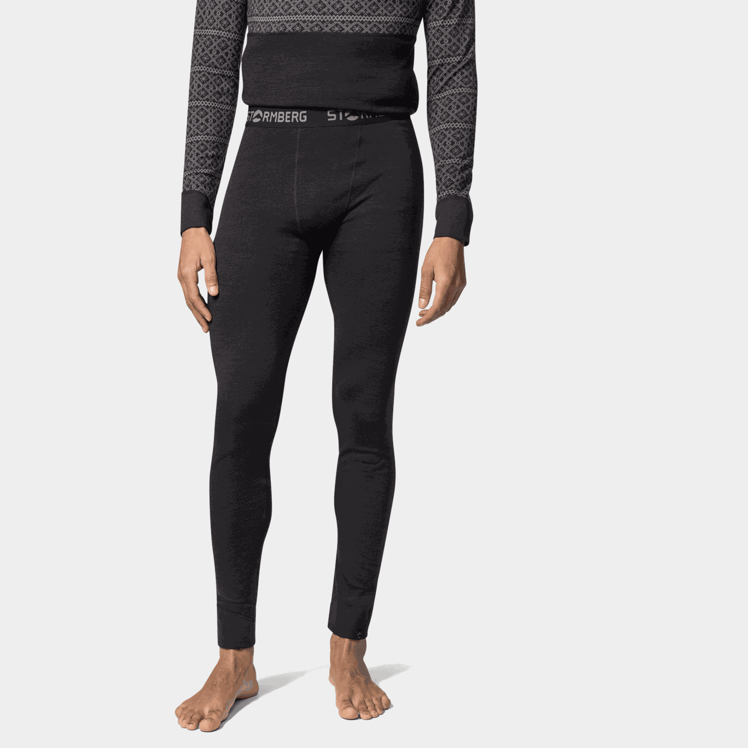  Pantaloni lunghi da uomo Dalen in lana a doppio strato, neri.