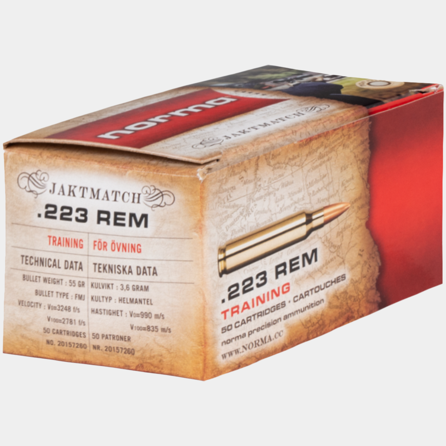 Jaktmatch 223 3,6 gram, rifleammunisjon -