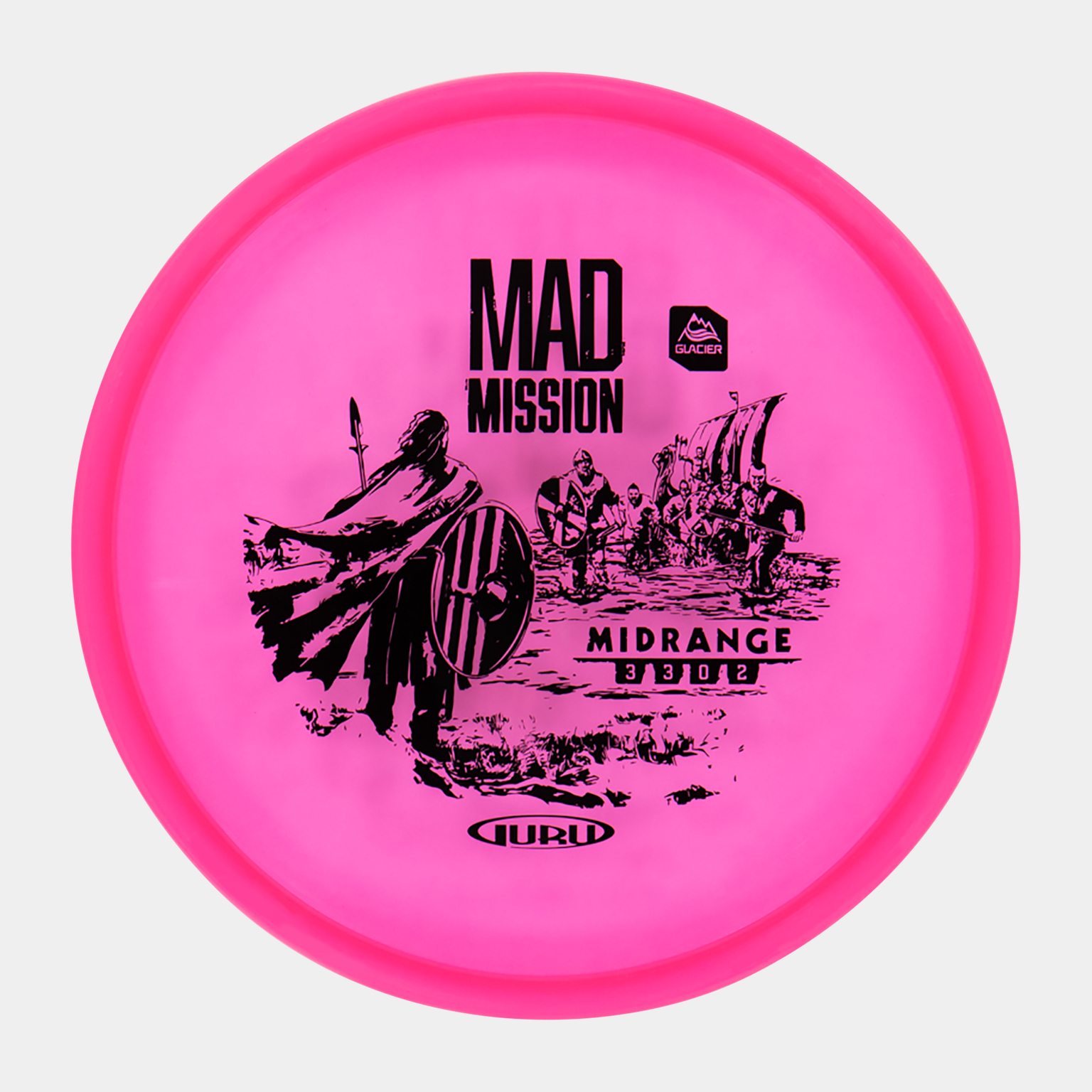  Glacier Line Midrange Mad Mission Golf Frisbee, 170-175 g, voor de middelzware gewichtscategorieën – roze