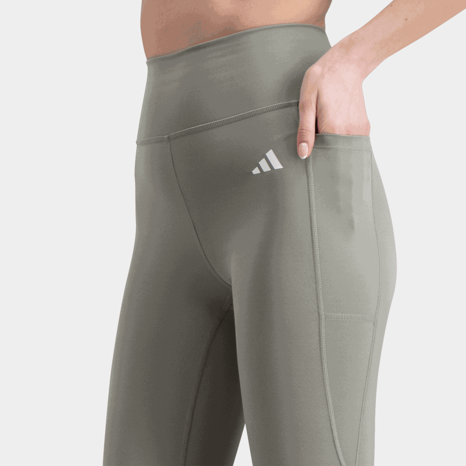 Optime Essentials Damskie długie legginsy z ukrytą kieszenią, legginsy treningowe