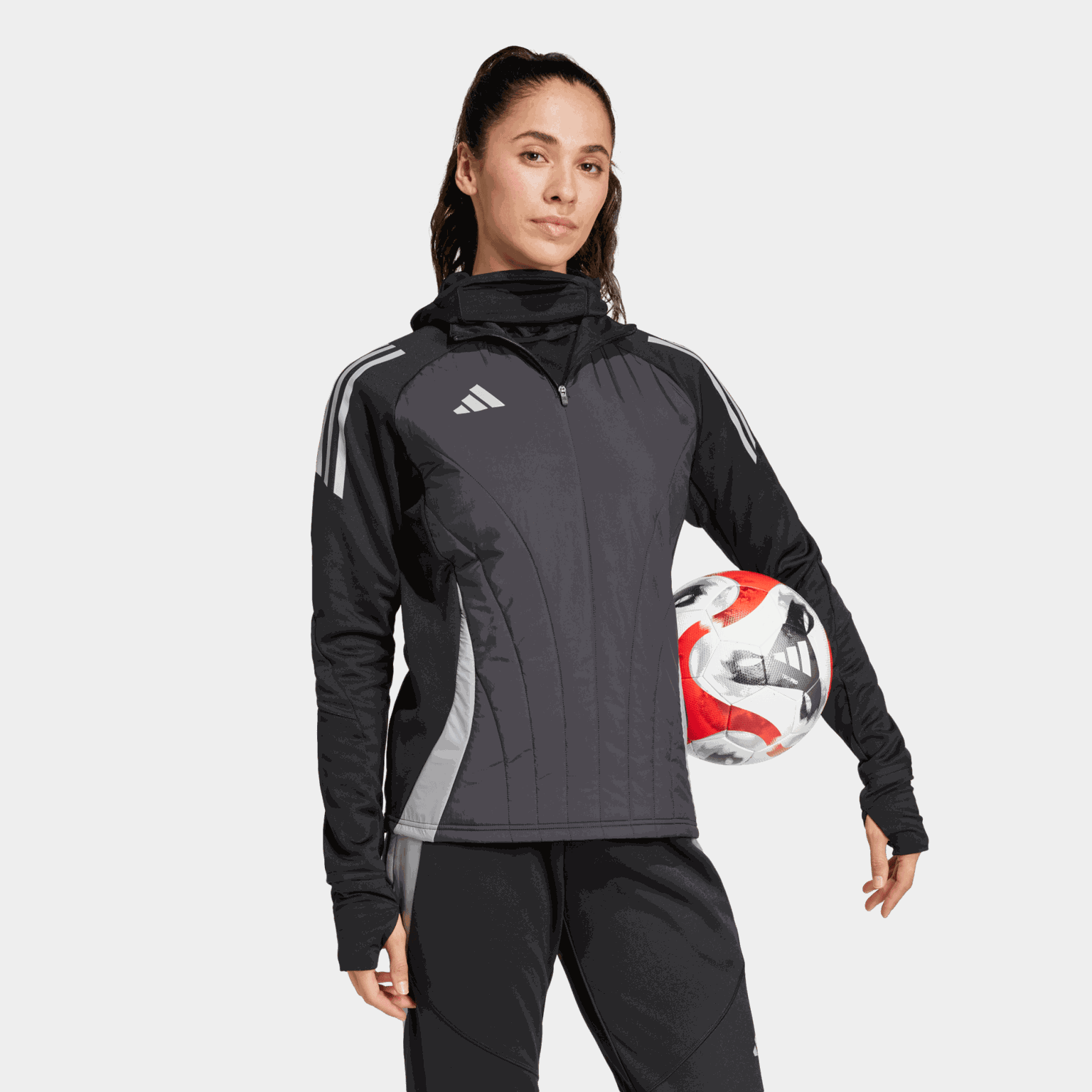 Camisa de futebol de inverno feminina Tiro24 Competition - preta