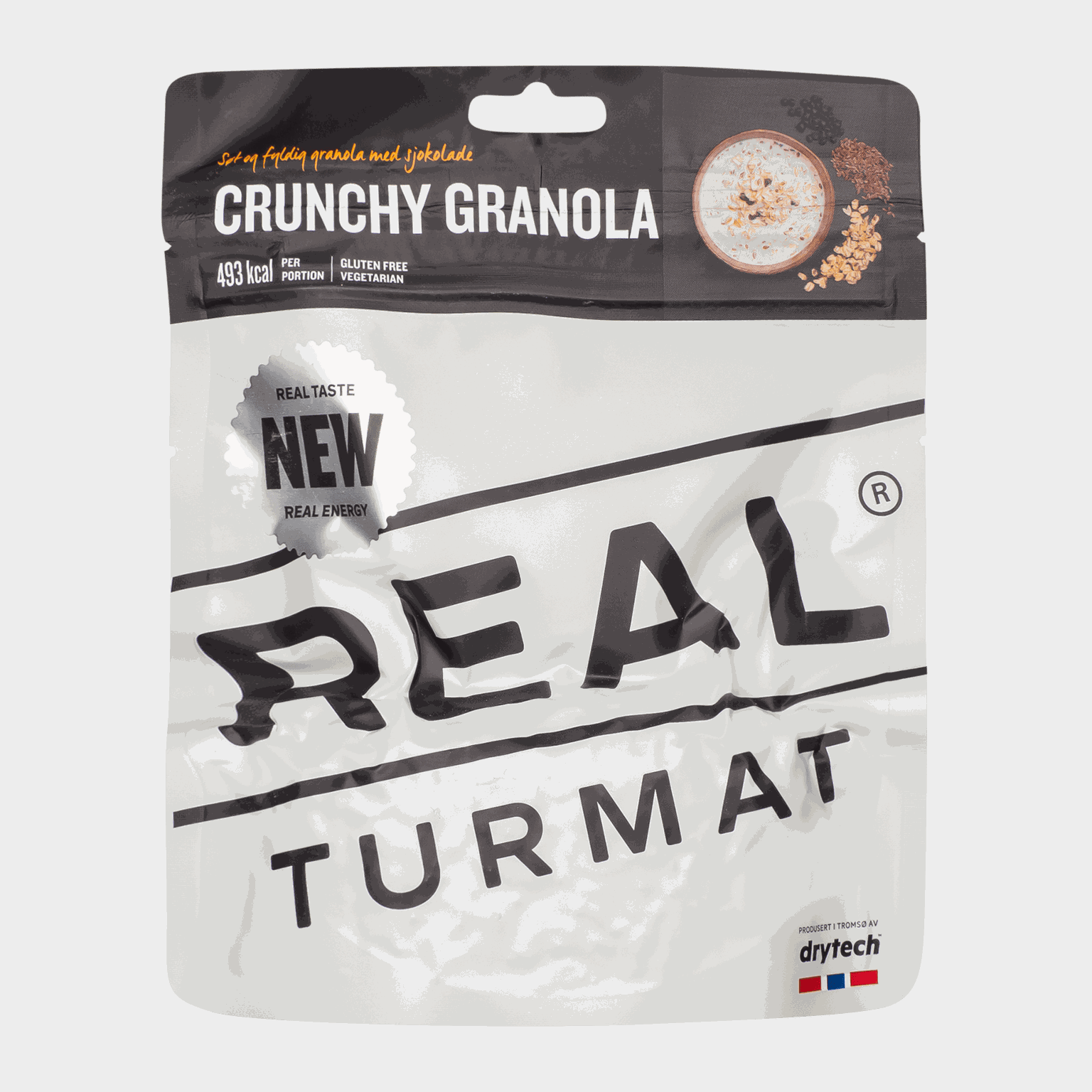 Traški granola – vegetariškas užkandis be glitimo, kurį galite pasiimti su savimi.