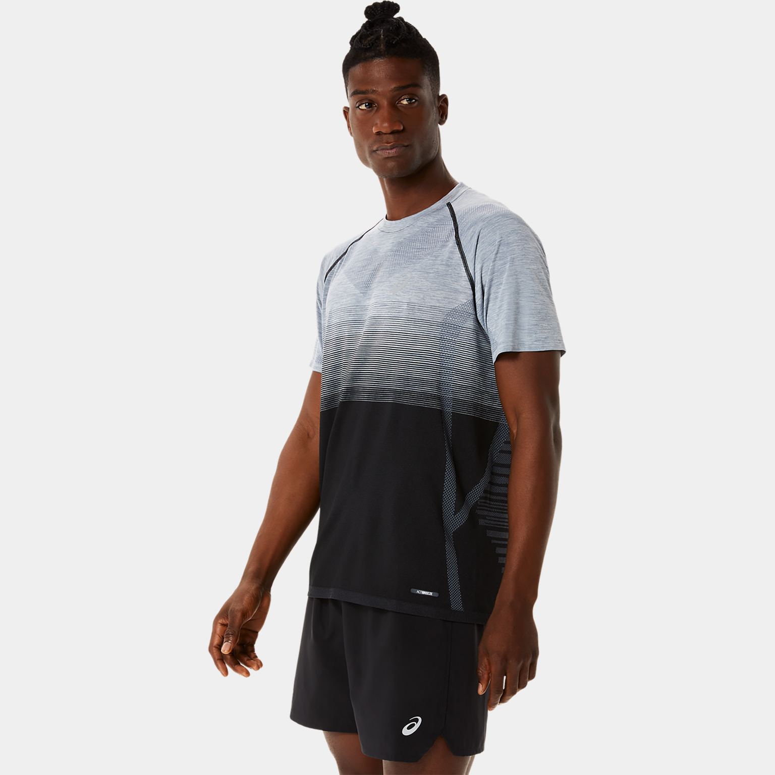 Naadloos T-shirt met korte mouwen voor heren – Zwart
