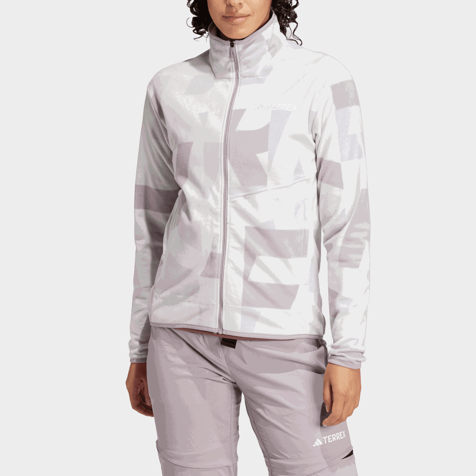 Terrex Multi Printed Full-Zip Fleece Jacket, fleecejakke, dame - Flerfarget