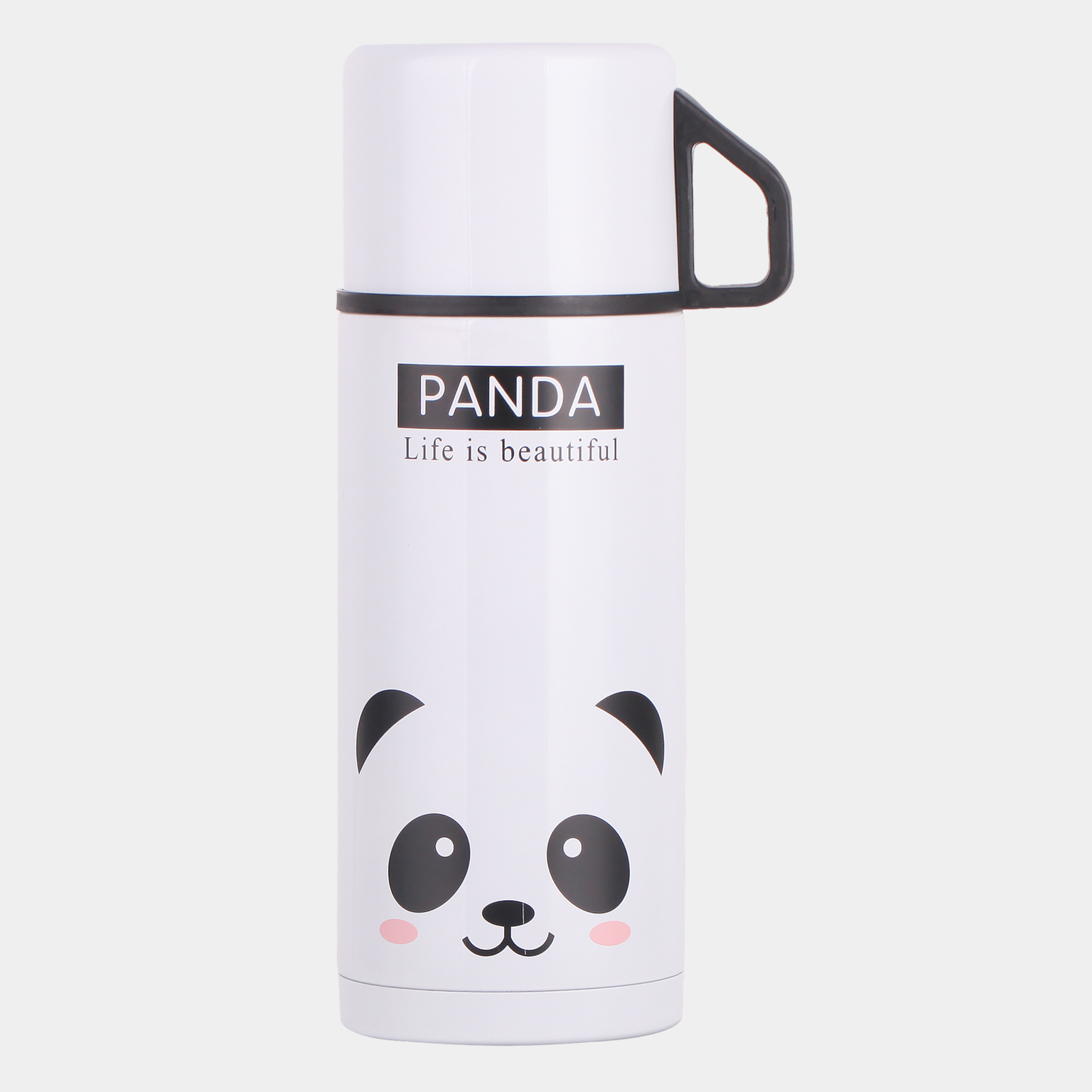  Borraccia termica per bambini a forma di panda, 350 ml – Bianca