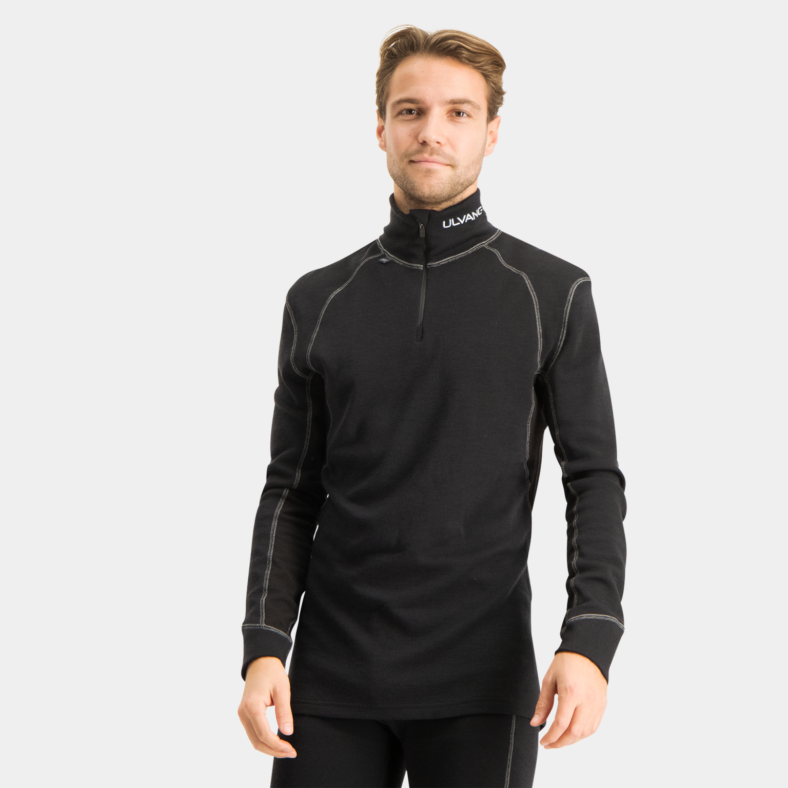 Thermo Turtle Neck W/zip, ulltrøye herre - Svart