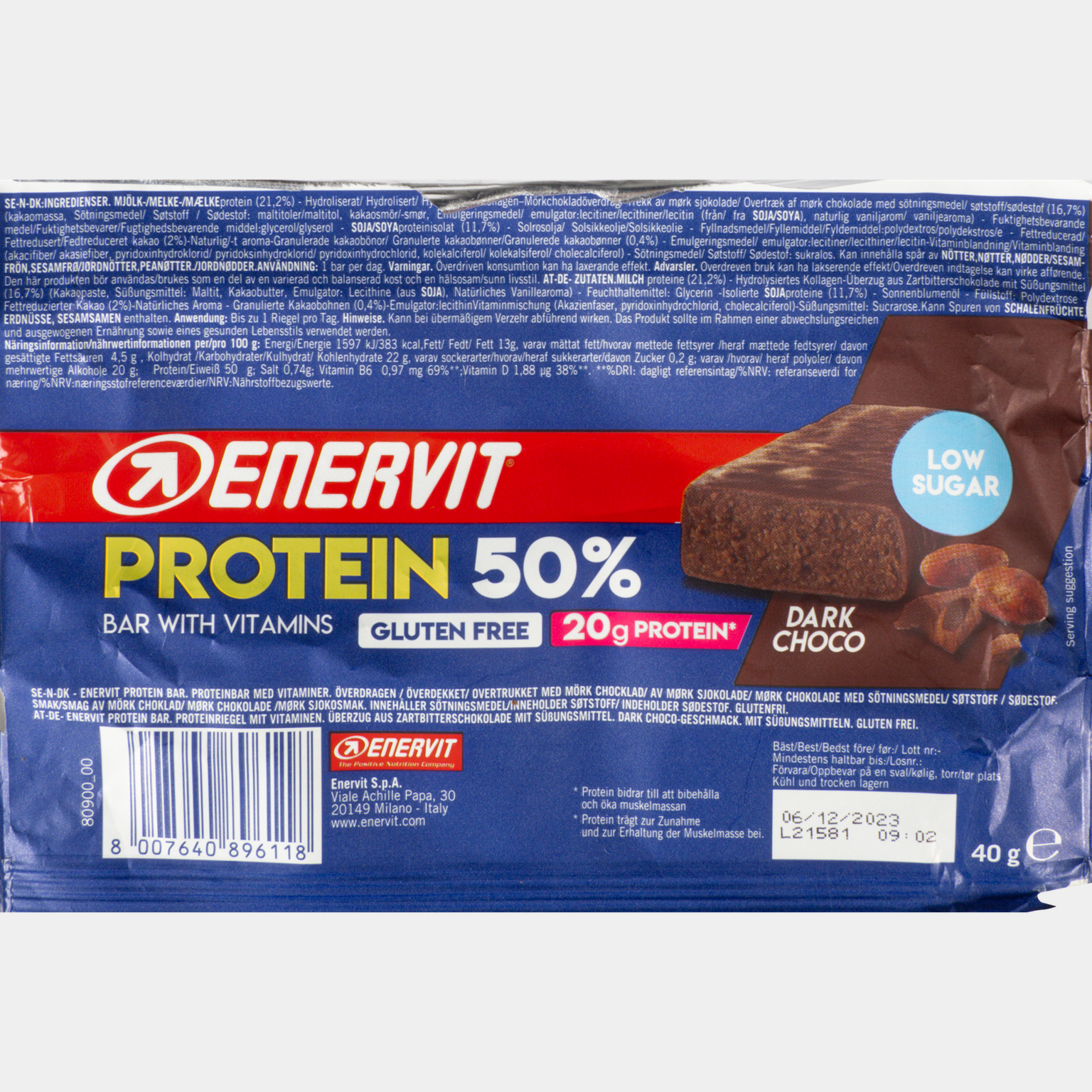  50% batonik proteinowy z gorzkiej czekolady