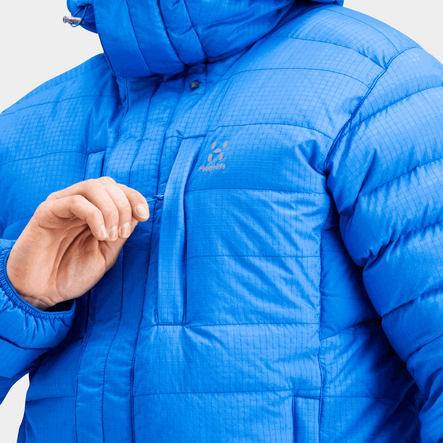  Doudoune homme fiable à capuche – bleue