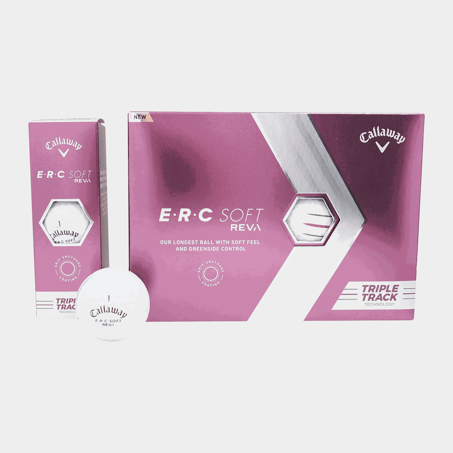  Piłka golfowa ERC Soft Reva – 23 Triple Track, biała