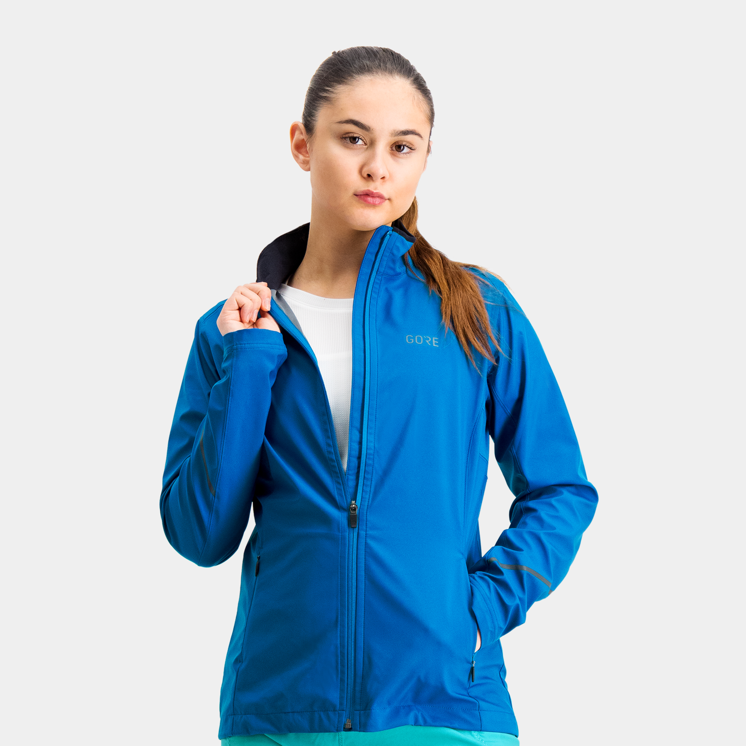 Jaqueta feminina R3 Gore-Tex I Half Running - Azul