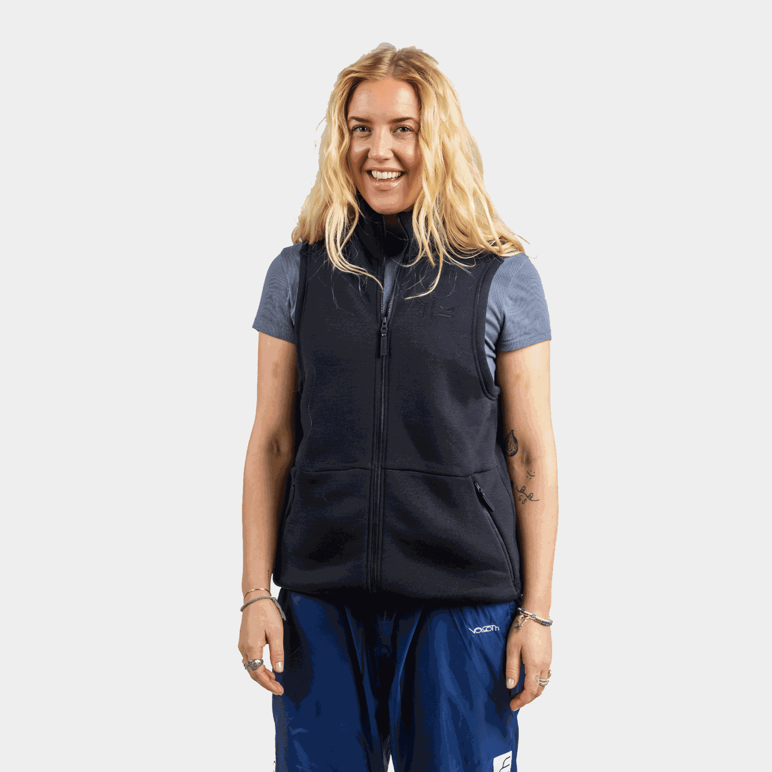  Kamizelka Kleveland Merino, kamizelka wełniana, unisex - czarna