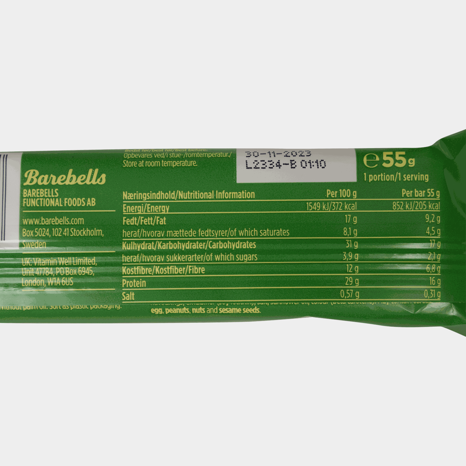  Barrebells Fehérjeszelet Puha Banánnal 55 g -