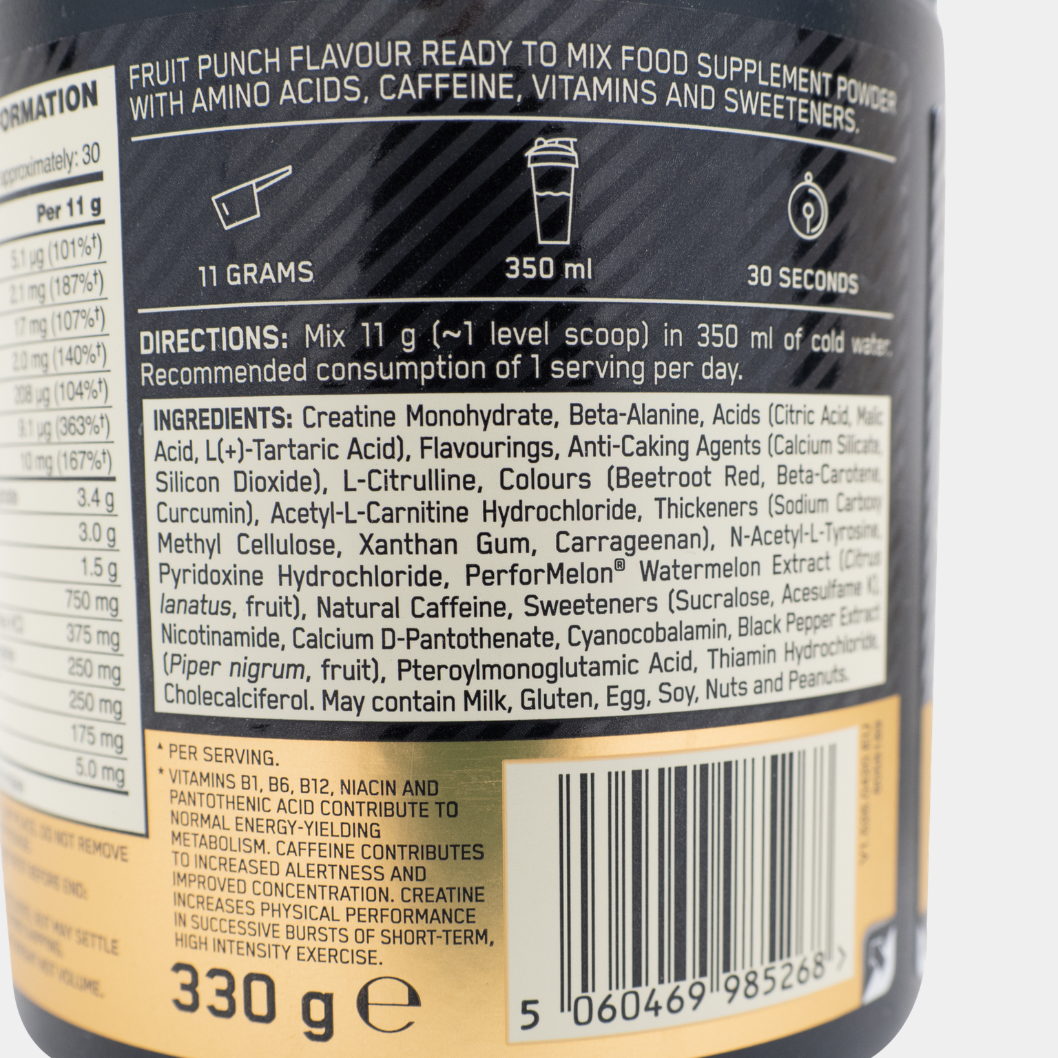  Gold Standard edzés előtti por 330g