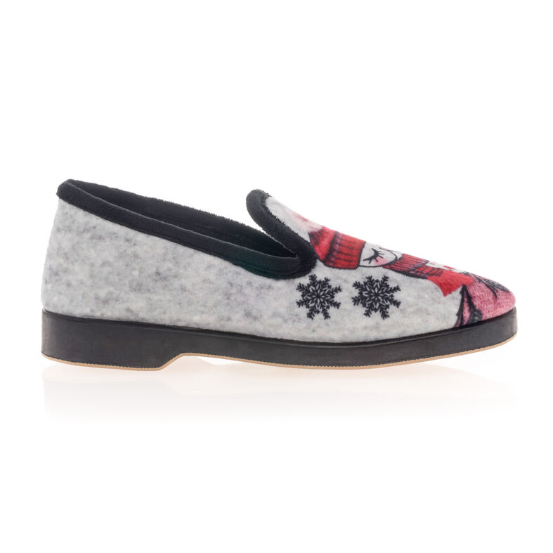Graue Damenpantoffeln