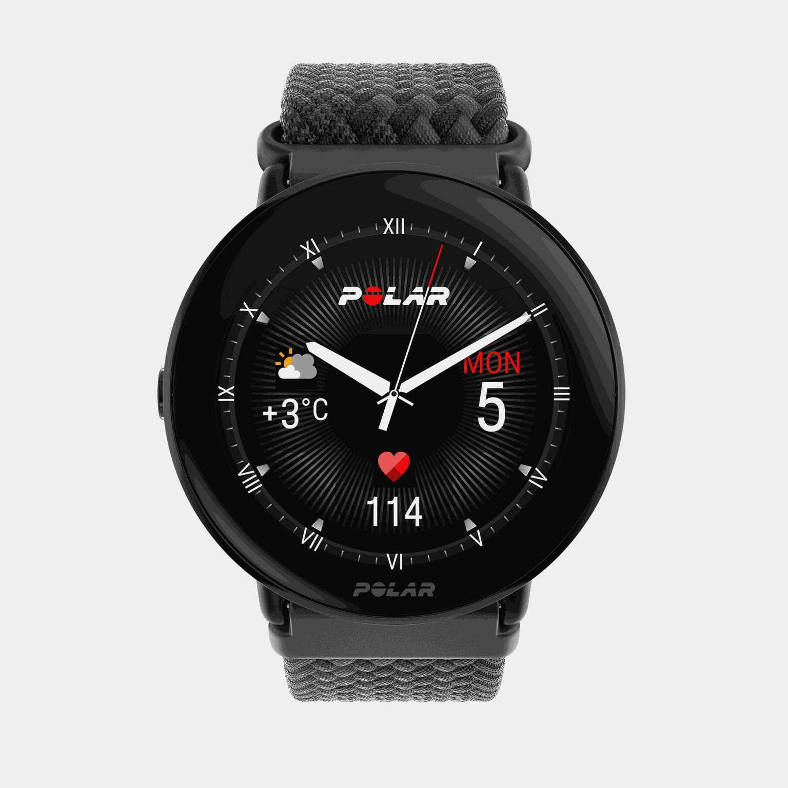 Polar Ignite 3 Braided Yarn strap, smartklokke - Svart