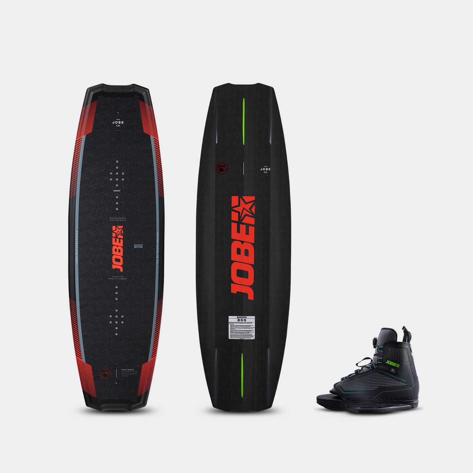 Jobe Logo Wakeboard 138 & Maze Bindings Set - Rød