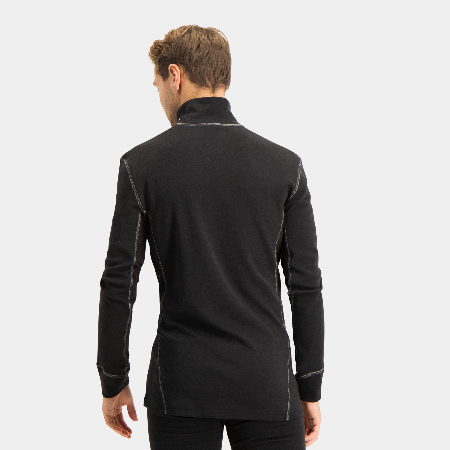 Thermo Turtle Neck W/zip, ulltrøye herre - Svart