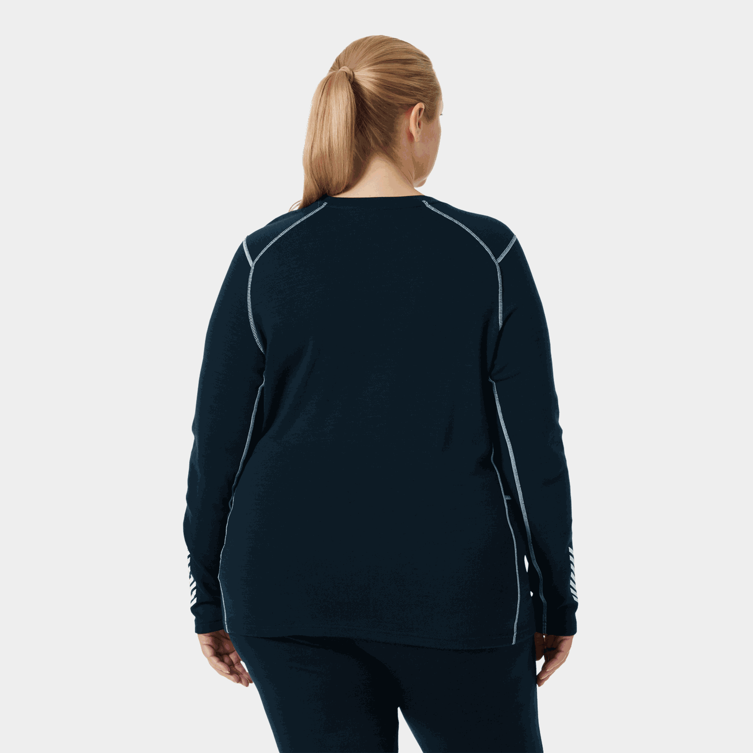 LIFA damestrui met ronde hals van merinowol, gemiddelde dikte - donkerblauw
